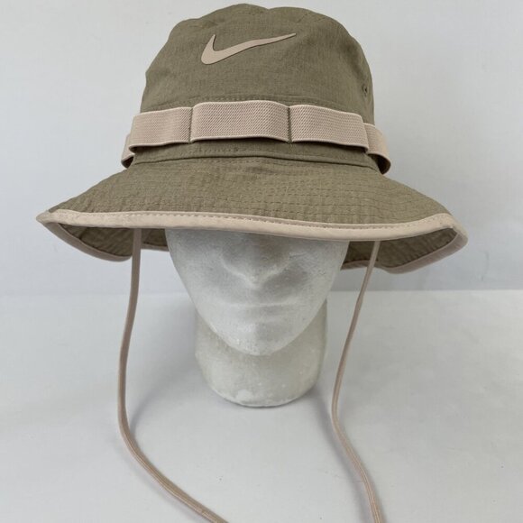 Nike Dri-Fit Apex Bucket Hat Adult M/L Beige Chin Strap Waterproof Golf Hike - Picture 3 of 8